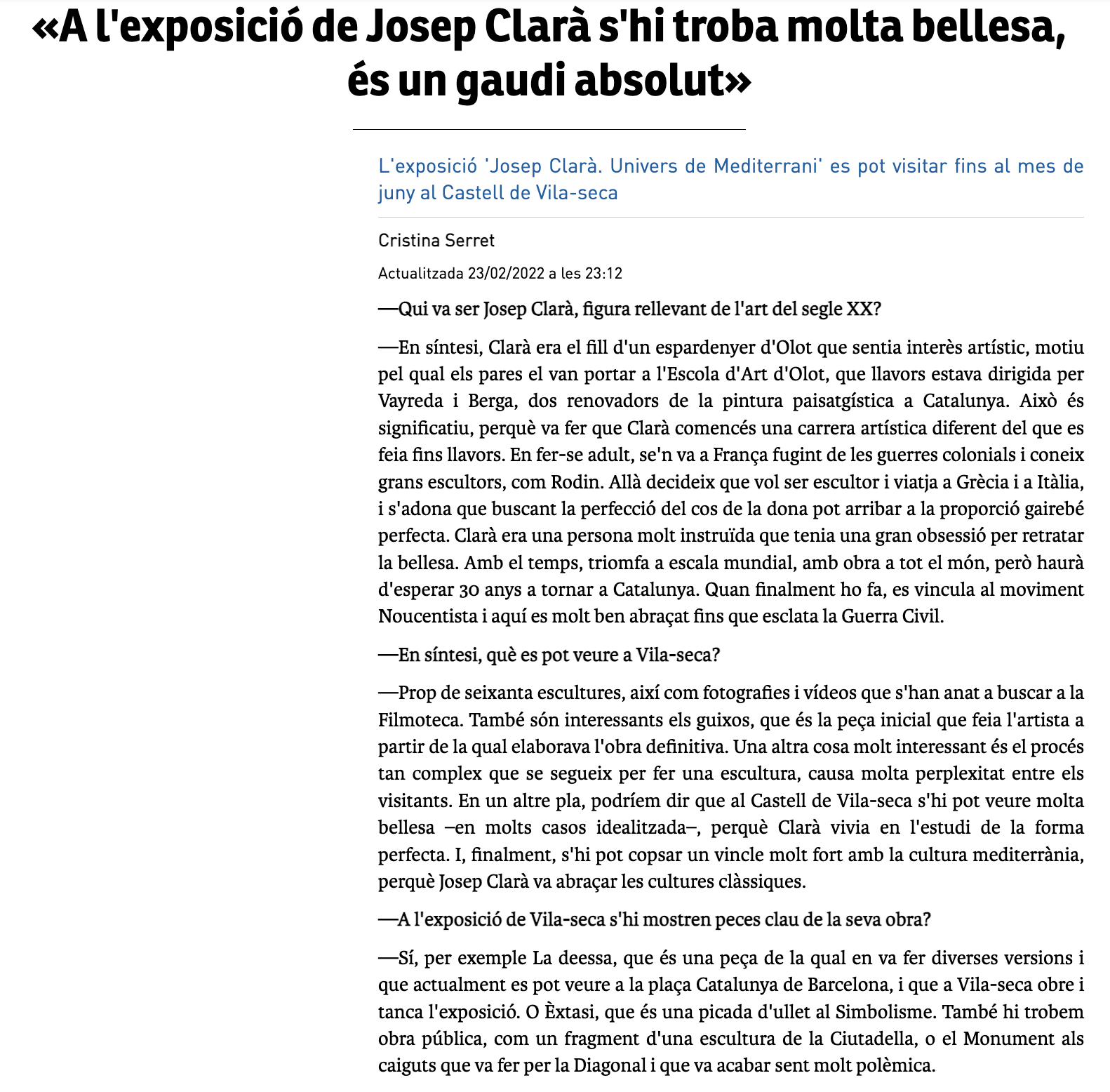 article_exposició_josep_clara_vila_seca